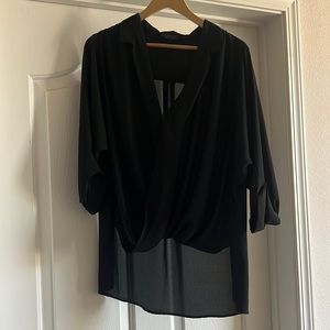 Topshop sheer wrap blouse